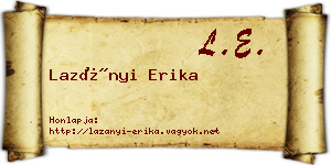 Lazányi Erika névjegykártya